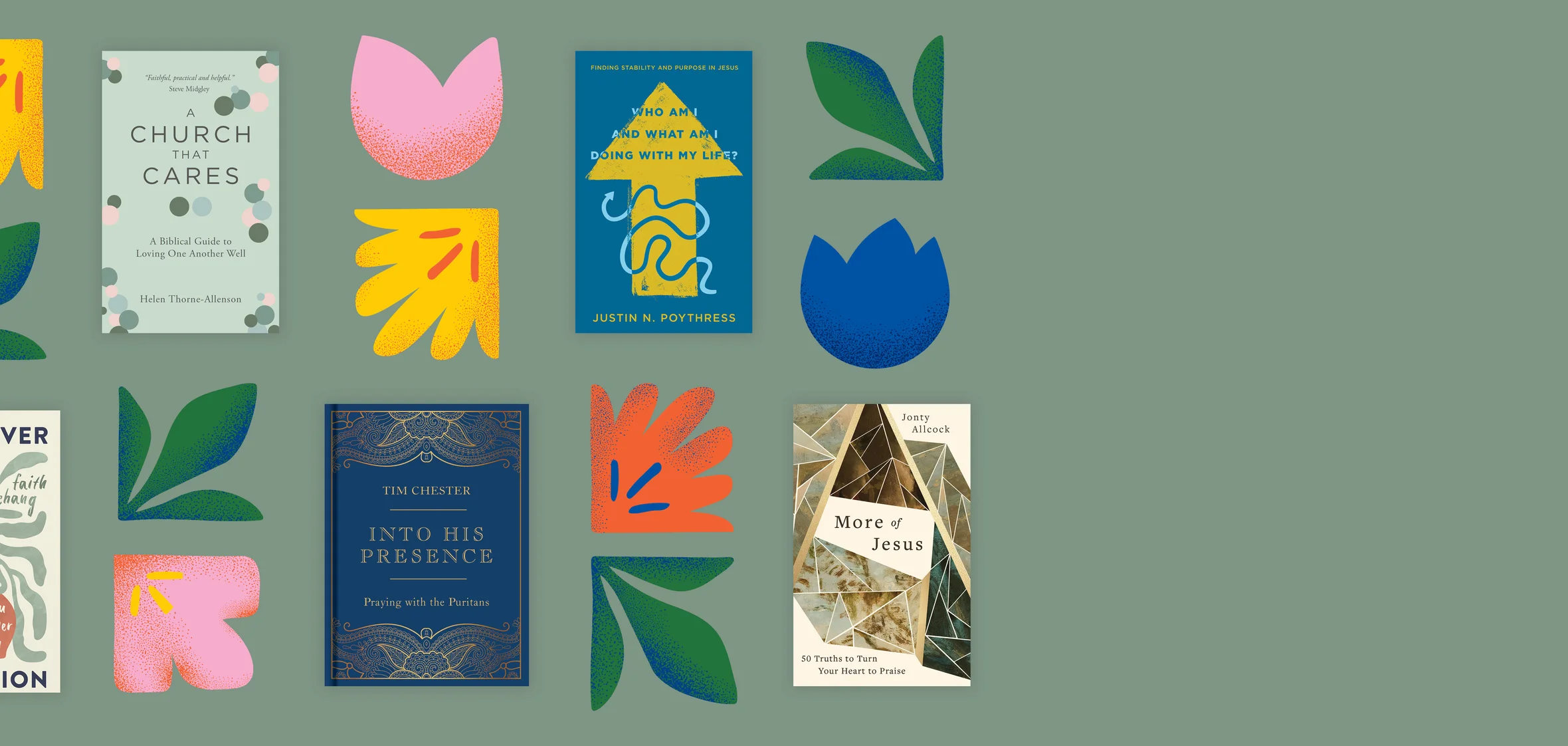 Graphic featuring some florals with books for spring