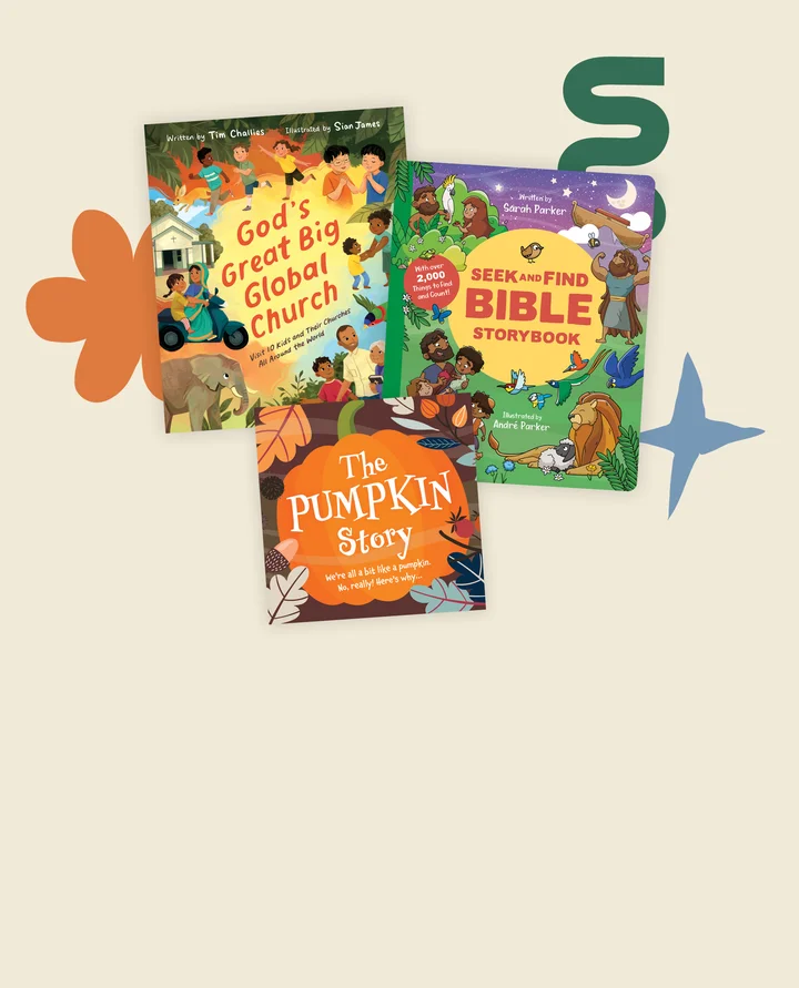 Graphic featuring titles like The Garden, the Curtain and the Cross Sunday School Lessons, God's Great Big Global Church and more