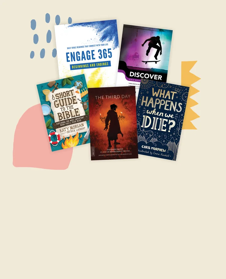 Graphic featuring a variety of titles like A Short Guide to the Bible, The Third Day and more