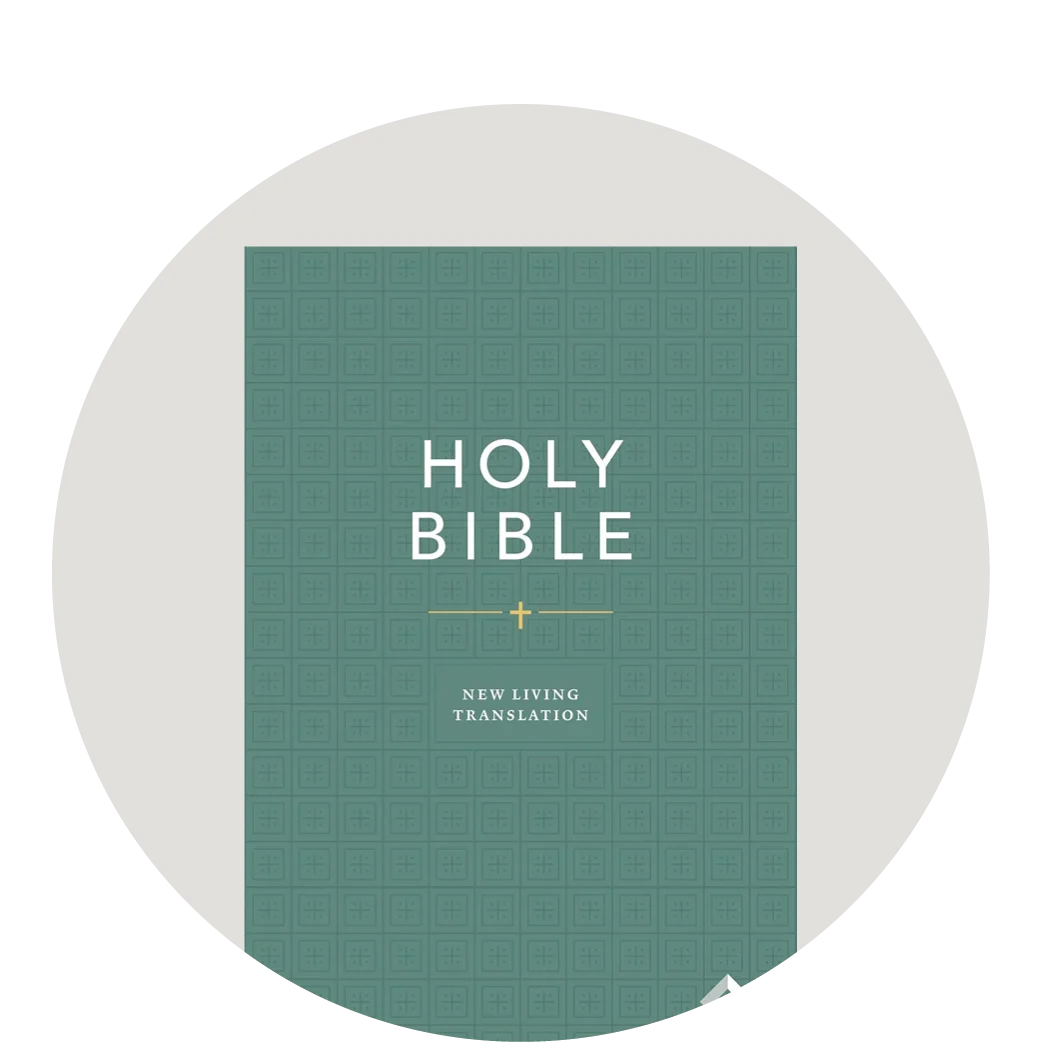 Graphic featuring a green Holy Bible