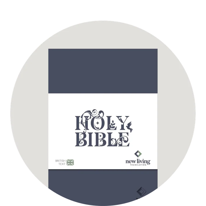 graphic featuring an NLT gray Bible