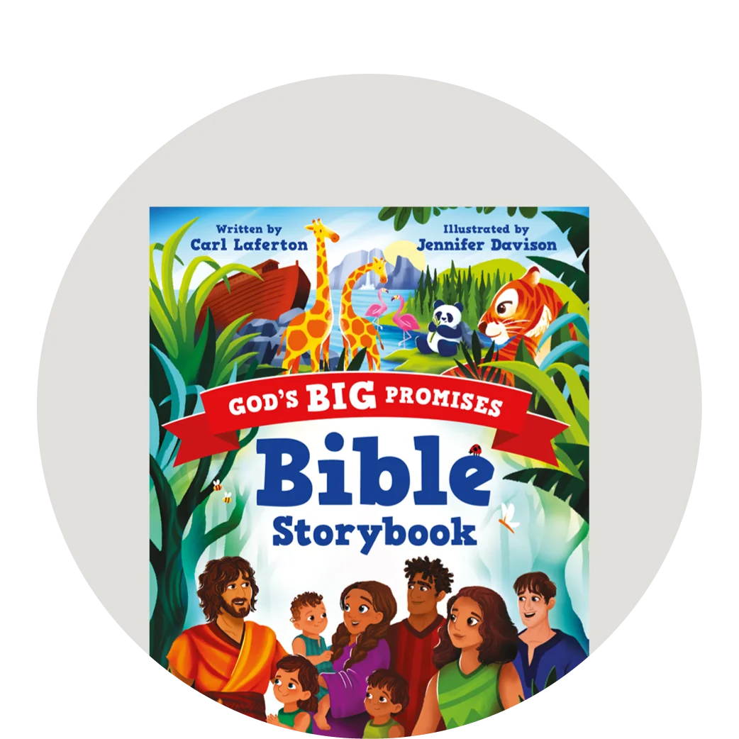 Photograph of The Kingdom and the King Storybook Bible on a ribbed knit blanket with some wooden blocks spread around it