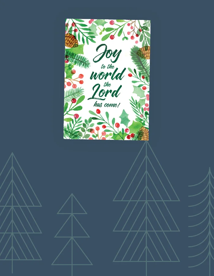 image of a Christmas design that says Joy to the World