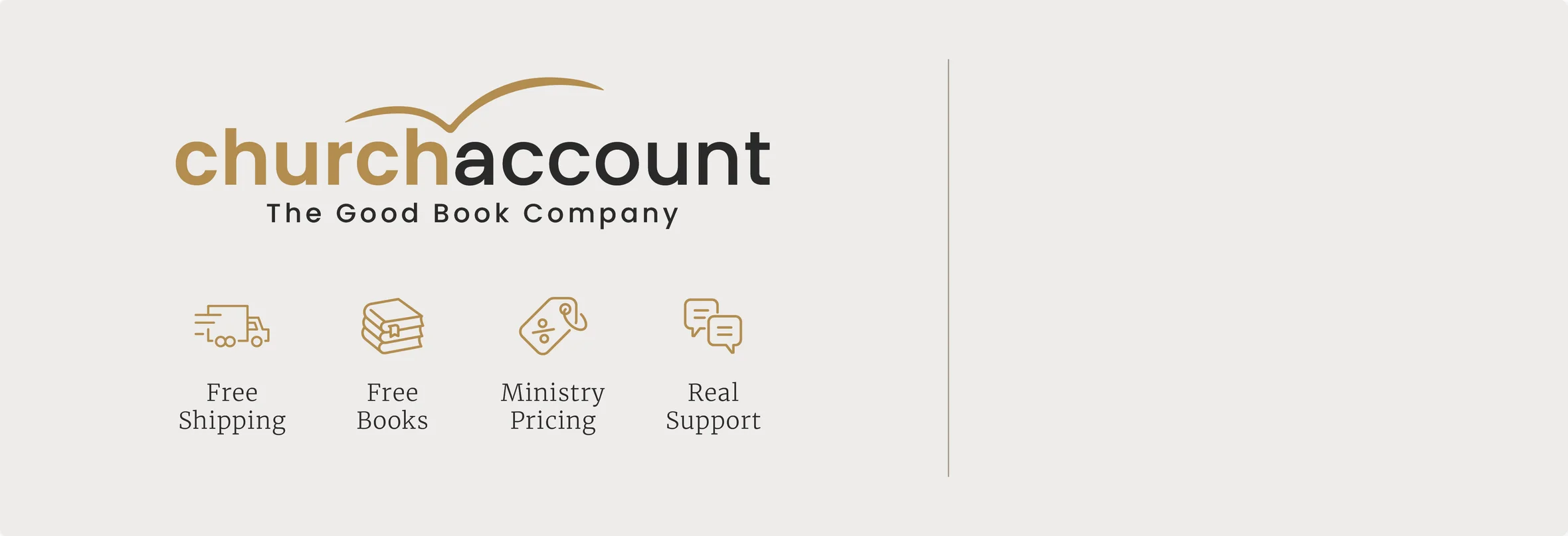 Church Account: Free Shipping, Free Books, Ministry Pricing, Real Supoport
