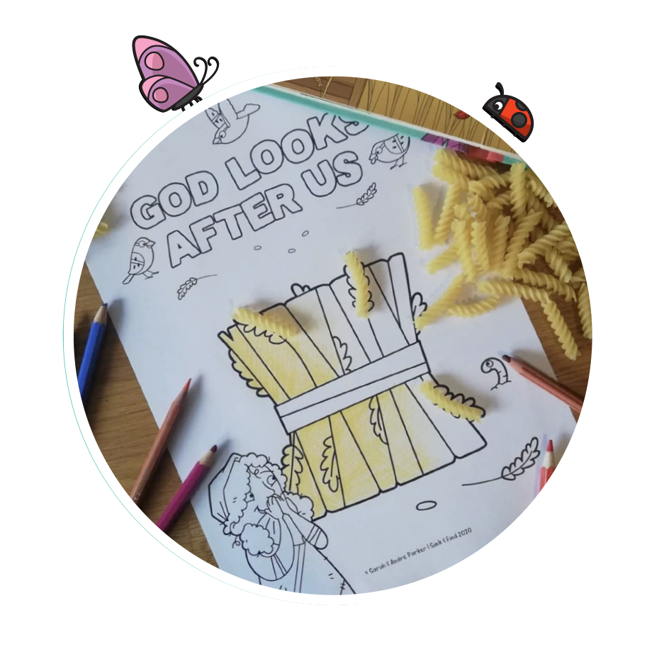 Girl colors in a coloring sheet that says "Faith over Fear!"