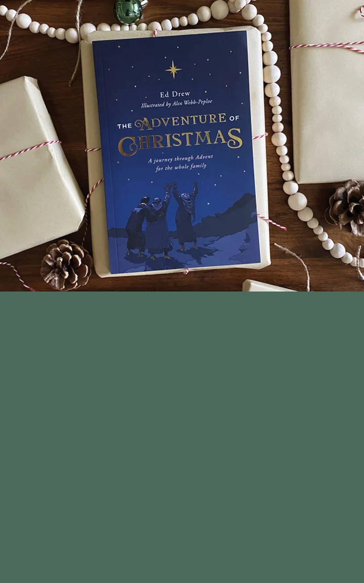 Photograph of an open devotional on a table