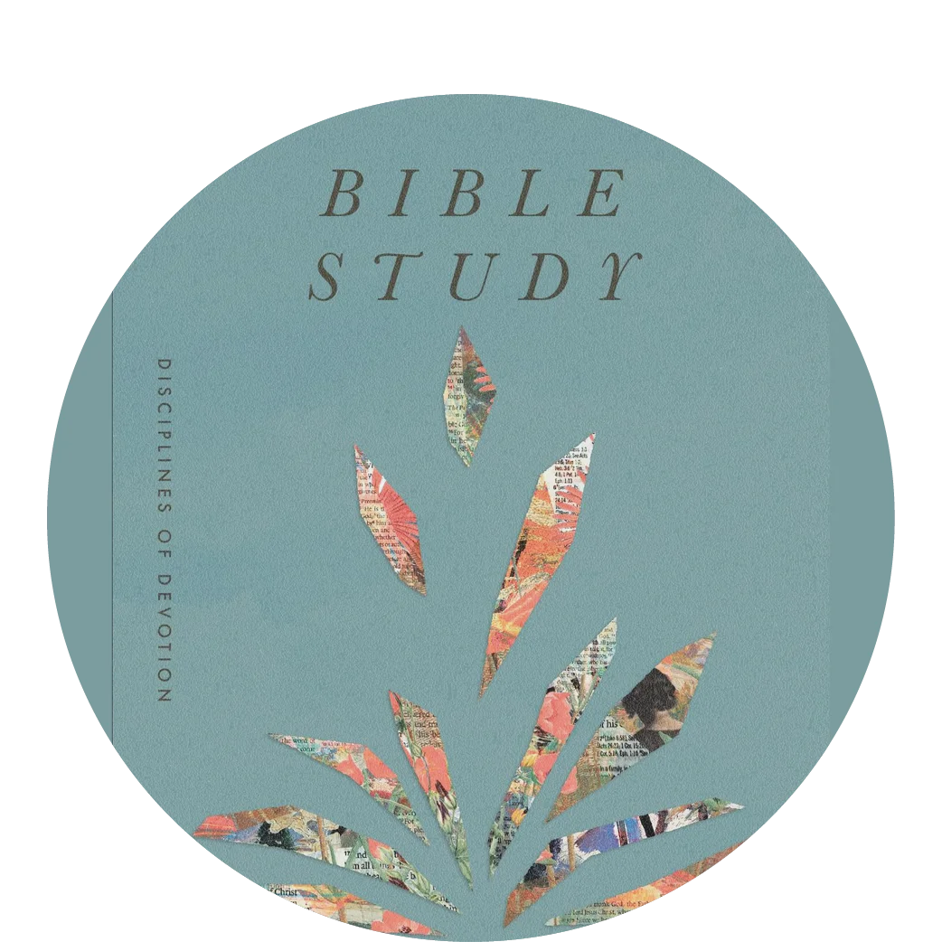 Graphic featuring Disciplines of Devotion book on Bible Study