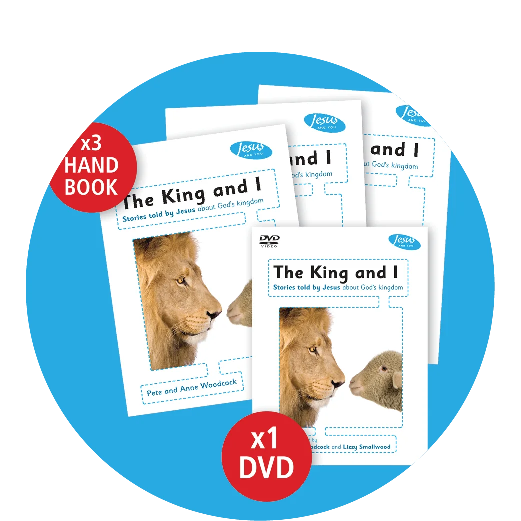 graphic featuring Jesus and You with the covers featuring a lion and a lamb