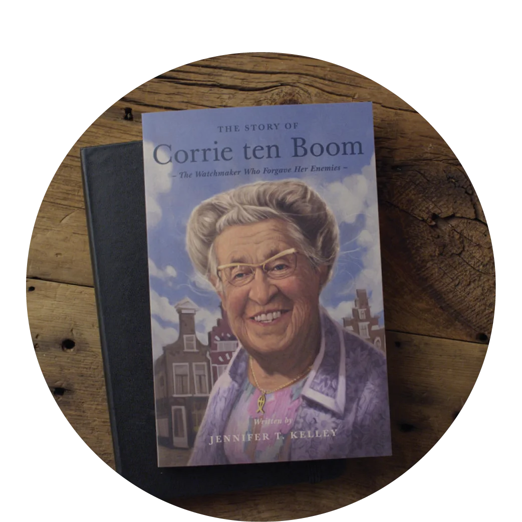 graphic featuring a biography of Corrie Ten Boom