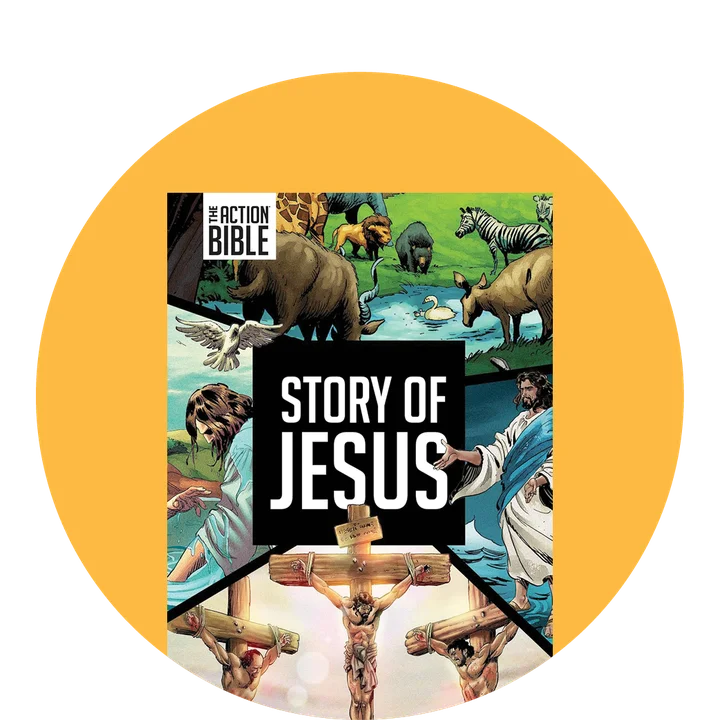 graphic featuring The Action Bible The Story of Jesus